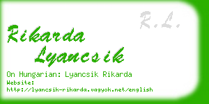 rikarda lyancsik business card